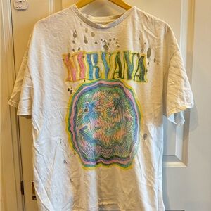 NIRVANA Beige Smiley Face Tee